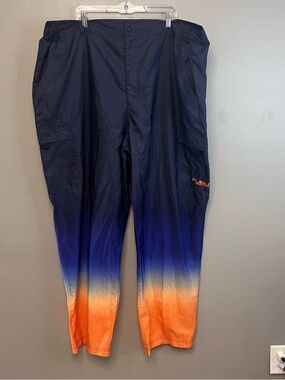 VTG 90s FUBU Extreme Sports Track Pants Navy & Orange Gradient Y2K Size 3X